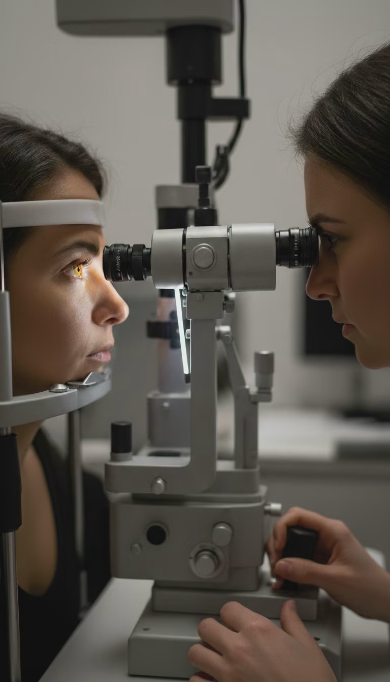 Comprehensive eye exam using advanced diagnostic equipment at RevitalEyes Optometry in Sherman Oaks
