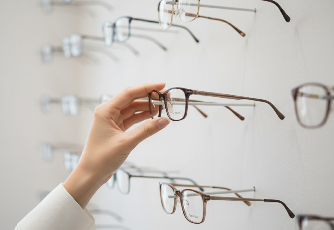 Patient is trying glasses