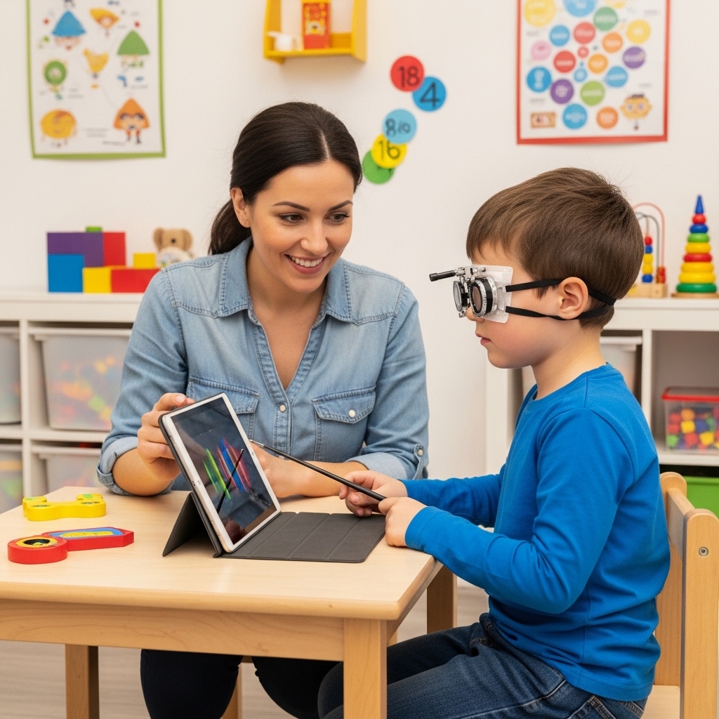 Vision therapy evaluation and visual skills testing at RevitalEyes Optometry in Sherman Oaks